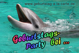 Einladung Kindergeburtstag mit Delphin