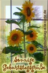 Geburtstagskarte mit Sonnenblumen